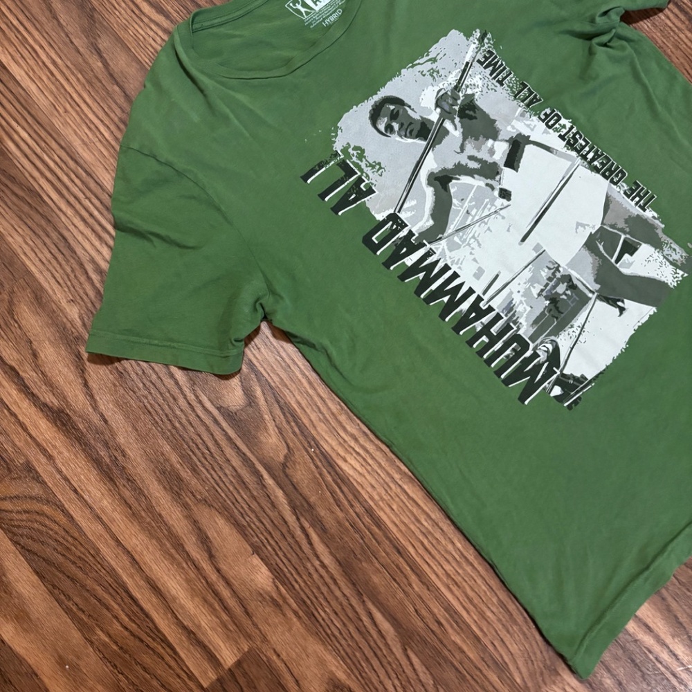 Hybrid Apparel * Muhammad Ali Green Short Sleeve Tee * Men Large. - Picture 3 of 11